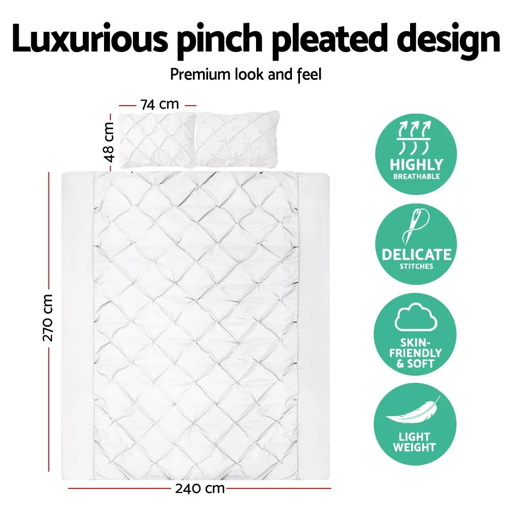 Super King Size Quilt Cover Set - White