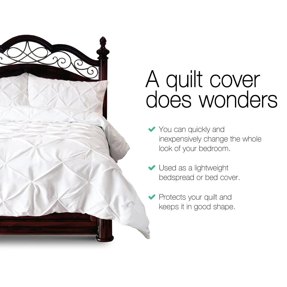 Super King Size Quilt Cover Set - White