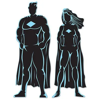 Superhero Silhouettes - 91cm - Pack of 2