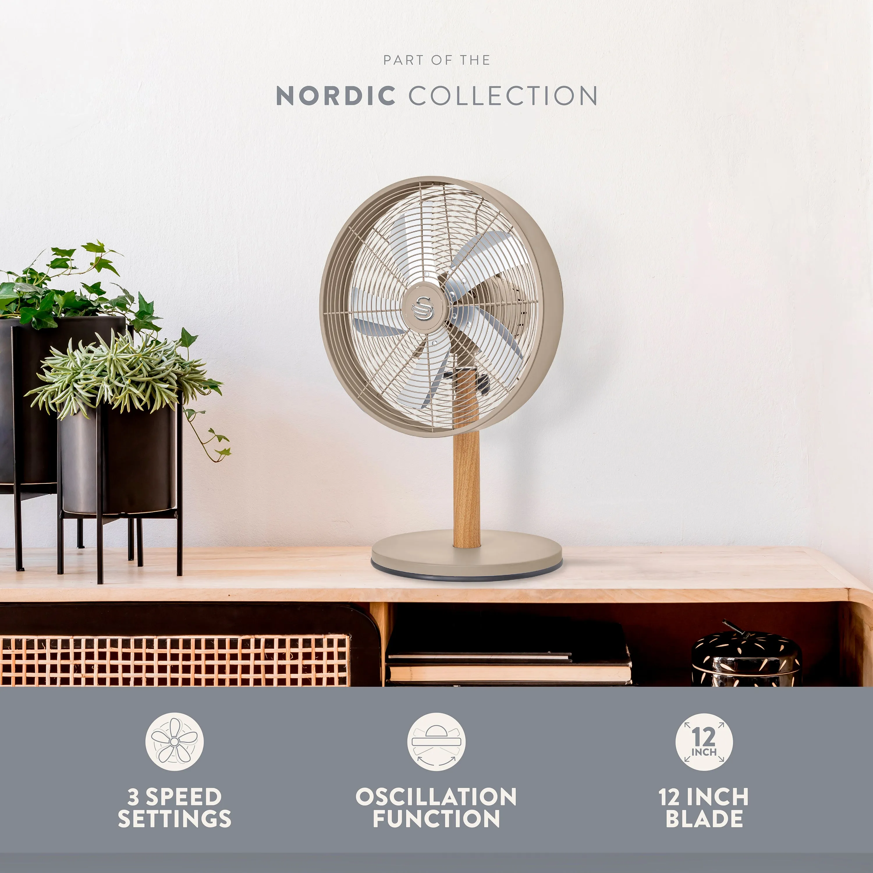 Swan 12 Inch Nordic Desk Fan