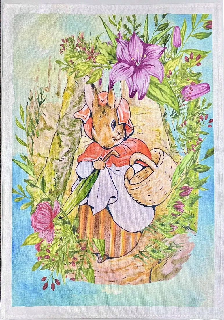 TEA TOWEL PETER RABBIT MRS JOESPHINE