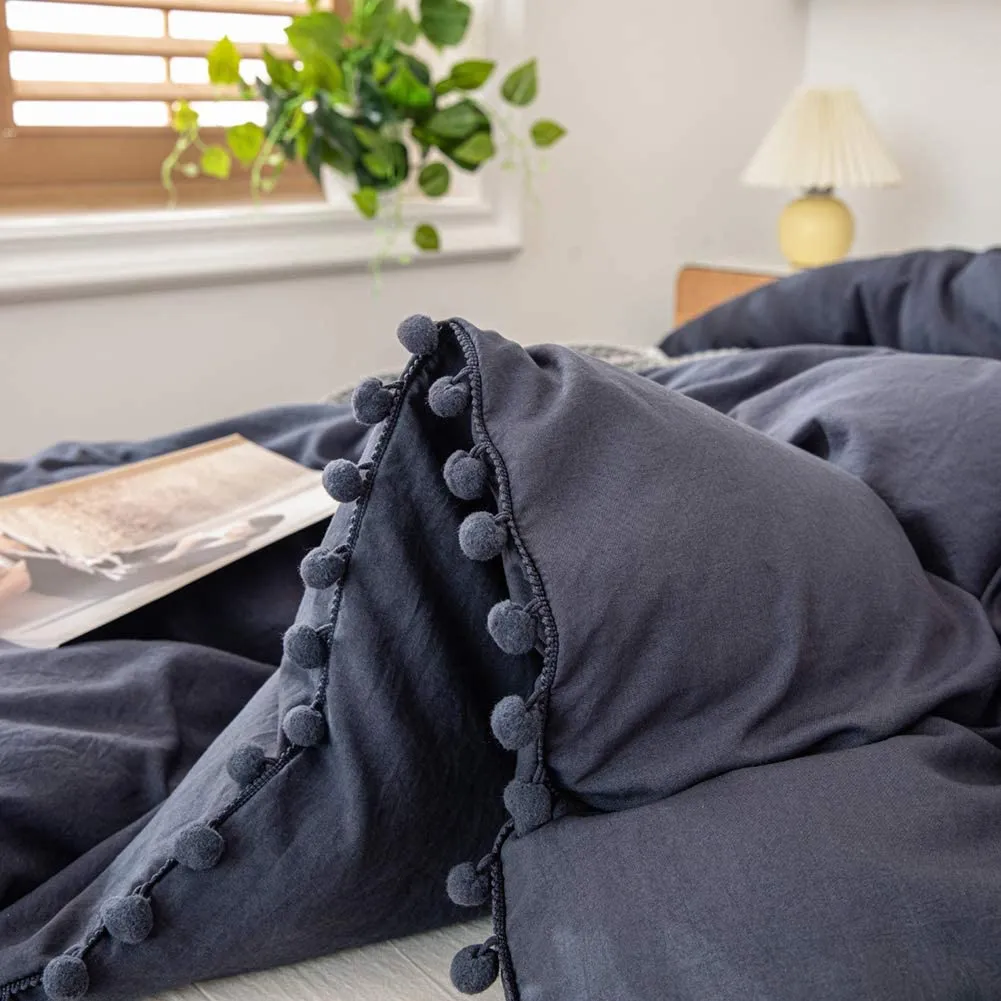 The Softy Pom Pom Navy Bed Set