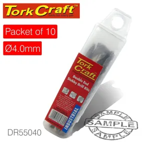 TORK CRAFT DOUBLE END STUBBY HSS 4MM PACKET OF 10 DR55040