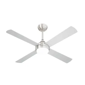 Vevare 52'' Ceiling Fan AC Motor With Light Remote Control Fans 4 Blades Silver