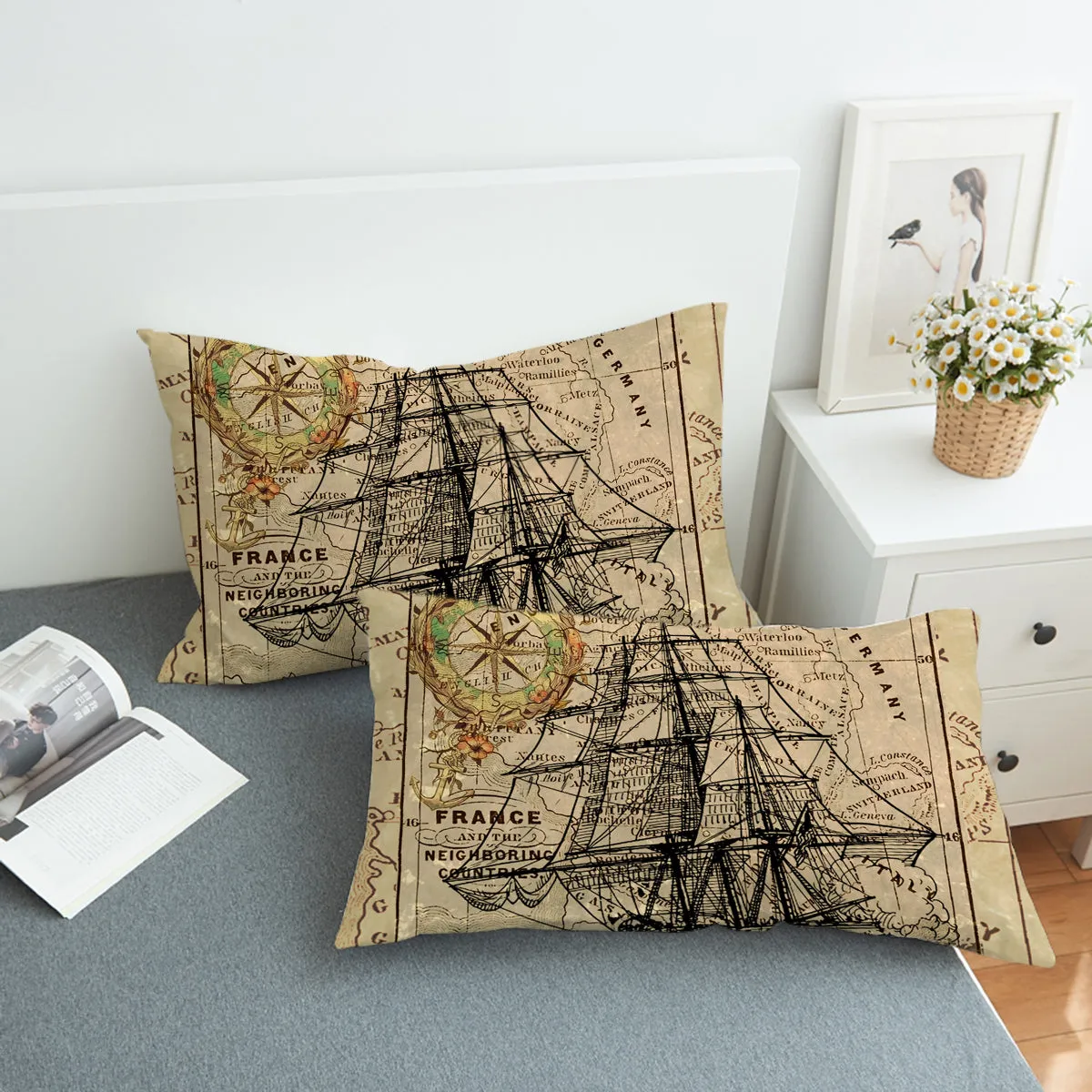 Vintage Nautical Sheet Set