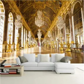 Wallpaper 3D Large Wall Ceiling Mural Peel and Stick Golden Palace (137x98inch)