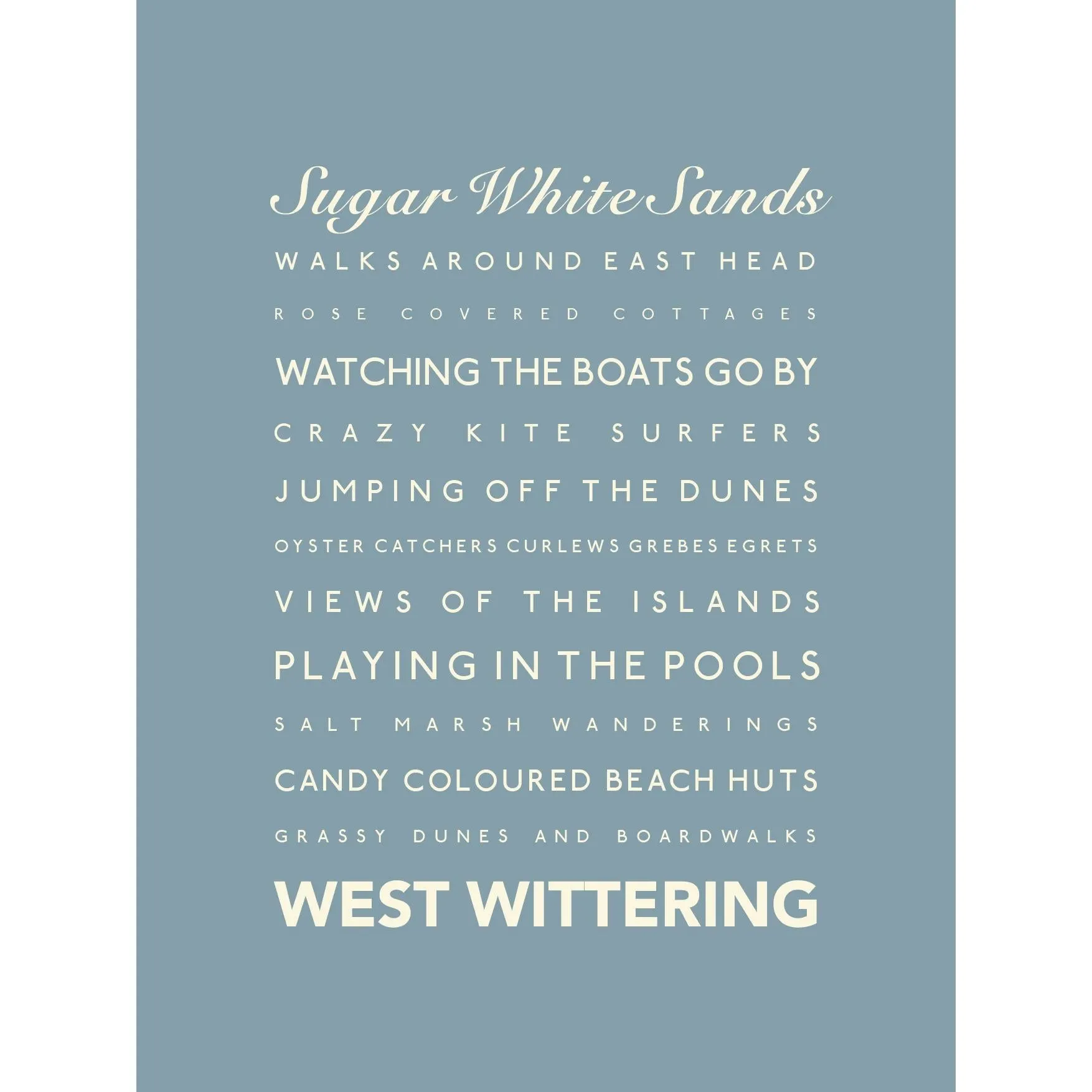 West Wittering Typographic Print