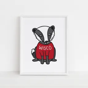 WISCO Badger UW Madison Art Print - 8" x 10"